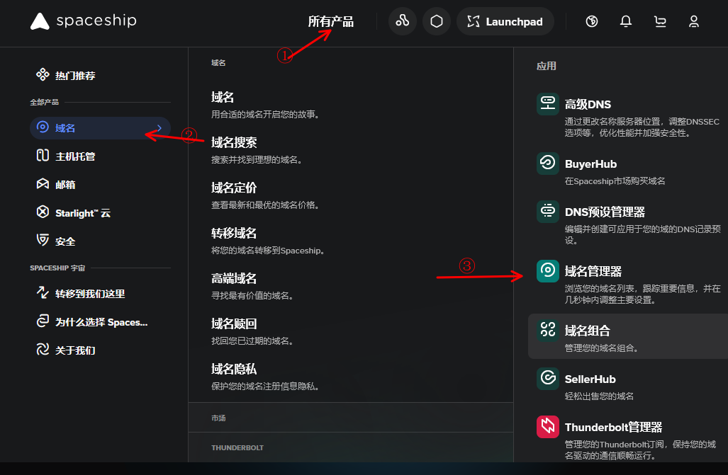 Spaceship域名解析（中文版教程）